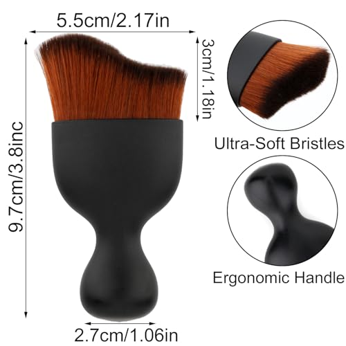 Car Detailing Brush, Soft Bristle Cleaning Brush, Scratch-Free Auto Duster Tool for Dashboard, Air Vents, Leather & Interior Cleaning (Black&Dark Brown) - color: Black&Dark Brown