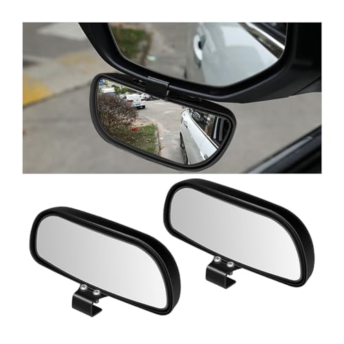 Mandark 2PCS Car Blind Spot Mirror, Rectangle HD Glass Convex Vehicle Rearview Mirror, Wide Angle Adjustible Auto Exterior Blindspot Side View Mirror, Universal for SUV, Sedan, Truck (Black) - color: Black, size: 2pcs