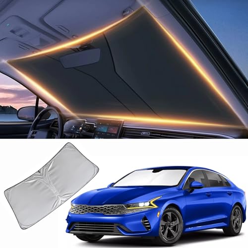 Windshield Sun Shade for Kia K5 Front Window Shades Cover for 2021-2025 K5 Windshield Sun Visor Protector Car Accessories - size: for Kia K5 2021-2025
