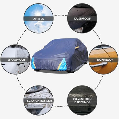Tesla Model 3 Car Cover Waterproof All Weather, 6 Layers Outdoor Full Exterior Cover Rain Sun UV Snowproof Protection with Zipper Cotton, Mirror Pocket and Charging Port - style: Model 3