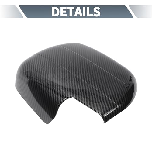 X AUTOHAUX Pair Car Rear View Driver Passenger Side Mirror Cover Cap Overlay Black Carbon Fiber for Lexus LX470 1998-2007 for Toyota Land Cruiser Mirror Guard Covers Exterior Decoration Trims