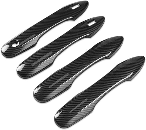 Adhesive Car Door Handle Cover Protector Compatible for 2018-2024 2025 Toyota Camry Accessories 2026 for Toyota Corolla 2026 2025 2024-2020 with 2 Smart Key Holes Carbon Fiber - color: Carbon Fiber