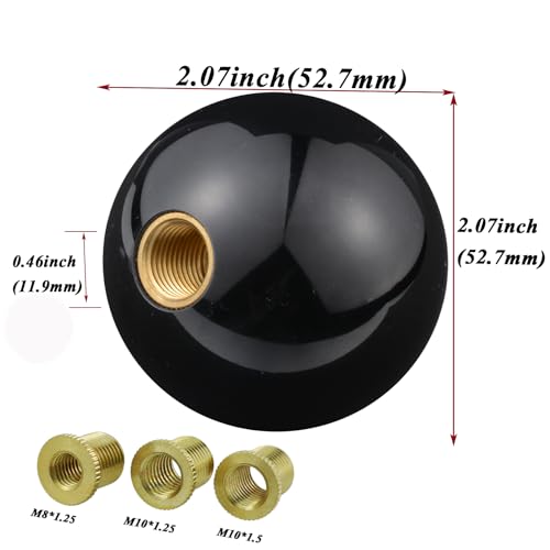 Abfer 5 Speed Shift Knob Upper Left Gear Shift Knobs Ball Manual Stick Shifting Handle Fit for Vehicles (Black) - color: Black-10