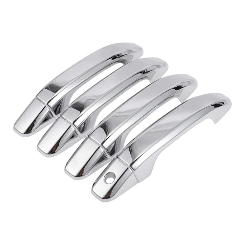 4pcs Exterior Door Handle Cover Car Door Handle Protector for Chevrolet Silverado 1500 2014-2024 Car Door Handle Protector without Keypad ABS Chrome Silver Tone