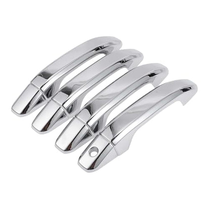 4pcs Exterior Door Handle Cover Car Door Handle Protector for Chevrolet Silverado 1500 2014-2024 Car Door Handle Protector without Keypad ABS Chrome Silver Tone