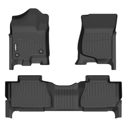 GINOWY- Floor Mats for Chevy Tahoe 2007-2014 (Not for Hybrid), for GMC Yukon, TPE All Weather Tahoe Floor Mats, Non-Slip Waterproof Easy to Clean Tahoe Floor Liners Accessories Black - style: 5) for Chevy Tahoe 2007-2014 Floor Mats