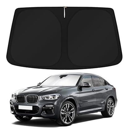 KUST Windshield Sun Shade for 2019-2024 2025 BMW X4 SUV Accessories Custom Fit Sunshade Sun Visor Protector Foldable Blocks UV Rays Keep Your Car Cooler - size: For | BMW X4 2019-2025