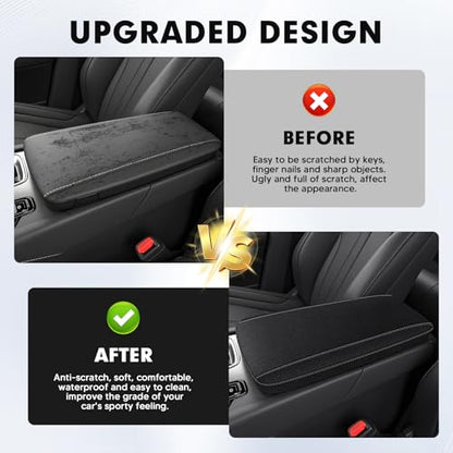 Autorder 2PCS Center Console Cover for 2023 2024 2025 Lexus RX350/RX350h/RX450h+/RX500h Accessories Gear Shift Knob Cover Anti-Scratch Leather Armrest Cover&Shift Knob Cover - size: 2PCS 2023-2025 Lexus RX