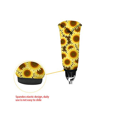 KEIAHUAN Black Car Gear Shift Knob Cover & Handbrake Cover Stretch 2 pcs/Set for Women Men Gift Soild Color - color: Black