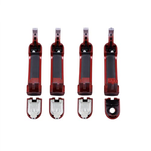 Red 1 Lot 4 Doors Exterior Handle Door Outer Handle Compatible with Nissan Versa 2007-2012 - color: Red