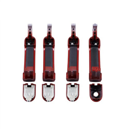 Red 1 Lot 4 Doors Exterior Handle Door Outer Handle Compatible with Nissan Versa 2007-2012 - color: Red