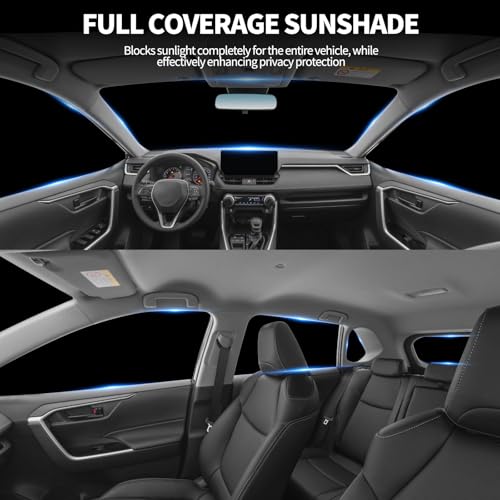 8 PCS Window Shades for Toyota RAV4 2019-2025 2026 Accessories, UV Sun Heat Insulation & Privacy Protection, Full Set Windshield Side Rear Window Sun Shade Covers for Camping Napping Leisure - size: For Toyota Rav4 2019-2026