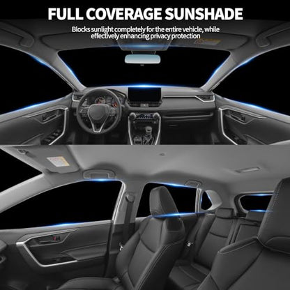8 PCS Window Shades for Toyota RAV4 2019-2025 2026 Accessories, UV Sun Heat Insulation & Privacy Protection, Full Set Windshield Side Rear Window Sun Shade Covers for Camping Napping Leisure - size: For Toyota Rav4 2019-2026
