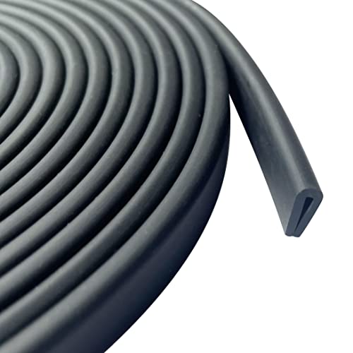 Rubber Edge Trim, 1/16" U Channel Edge Trim, EPDM Edge Protector, Length 20Ft, U Shaped Gasket, Black Color, Edge Protector for Sheet Metal - color: Black, size: Fit 1/16"- Length 20'