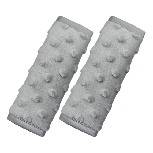 2PCS Car Seat Belt Covers for Kids - Soft Seat Belt Shoulder Strap Cover Harness Pad for Comfortable Driving - Universal Car Seatbelt Cushion Pad with Dotted Design Protect Shoulder & Neck (Gray) - color: Gray