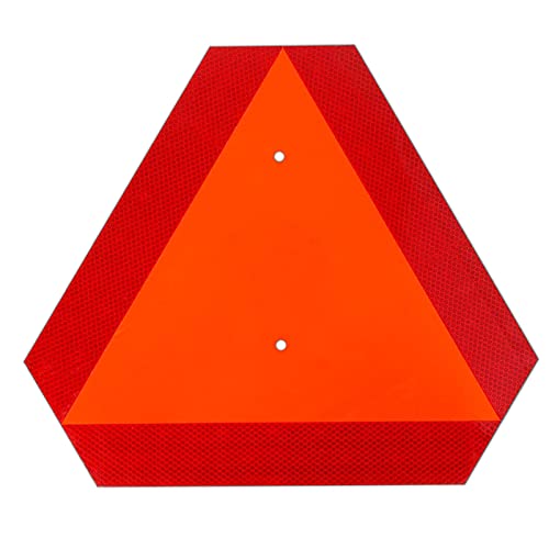 Reflective Slow Moving Vehicle Sign,Slow Moving Vehicle Triangle - 14"x16" 80 Mil thick Engineering Grade Plastic SMV Sign for Tractor,Golf Cart,Farm Equipment, UTV, Easy Installation - style: 1pcs-Slow moving vechile Triangular Plastic