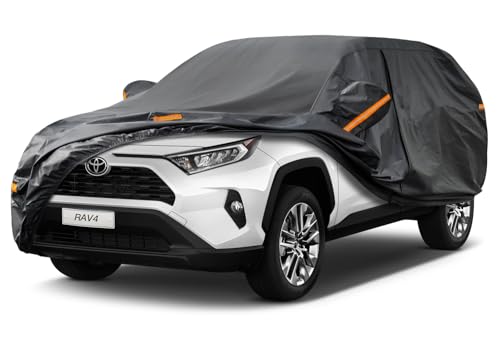 Kayme 7 Layers SUV Car Cover Custom Fit for Toyota RAV4 (2006-2025), Waterproof All Weather for Automobiles,Rain Sun UV Protection.Black - color: PE-Black, size: Custom Fit Toyota RAV4