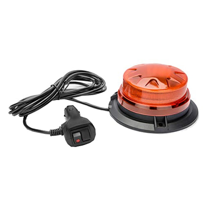 AUXMOTEC Amber Led Emergency Strobe Beacon Lights Bar with Magnetic Mount and 8 Flash Models Yellow Warning Safety Rooftop Signal Lamps Vehicles Forklift Truck Tractor Golf Car Carts (24-LED 12V-24V) - color: #1 Amber