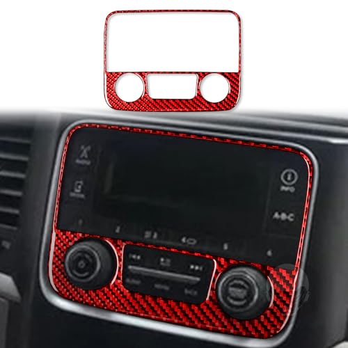 Red Carbon Fiber Center Console Dashboard Radio Panel Trim Compatible with Dodge Ram 1500/2500/3500 2013 2014 2015 2016 2017 2018, Style A - color: Red 17