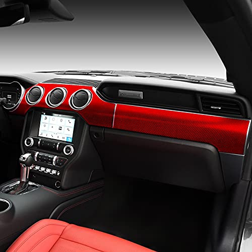 Car Center Console Instrument Panel Sticker Carbon Fiber Decal for Ford Mustang 2015 2016 2017 2018 2019 2020 2021 2022 2023 Accessories - color: Center Console Instrument Panel