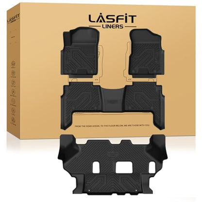 LASFIT Floor Mats for Nissan Armada/Infiniti QX80 2024 2023 2022 2021 2020 2019 (Only Fits for 8 Seats, Bench Seats), All Weather TPE Custom Fit Floor Liners for 2019-2024 Armada/QX80 Car Mats - size: 1)for Nissan Armada & Infiniti Qx80 | 2019-2024