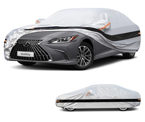 10 Layer Sedan Car Cover Waterproof All Weather for Automobiles,100% Waterproof Outdoor Car Covers Rain Snow UV Dust Protection. Custom Fit for Lexus ES, Cadillac CT5,Buick Lacrosse,etc - color: Silver, size: A5-See vehicle size chart