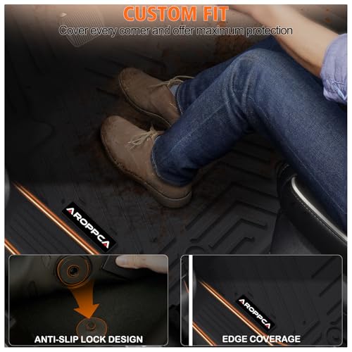 All Weather Car Floor Mats Cargo Liner with Backrest Mat for 2021-2025 Jeep Grand Cherokee L (Only 6-Seats w/o Center Console), TPE Rubber Liners Full Set for Jeep Grand Cherokee Accessories - size: Floor Mats for 2021-2025 Grand Cherokee L