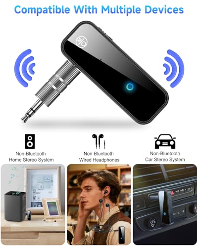 2 In 1 Bluetooth 5.4 Transmitter and Receiver, 3.5mm AUX Jacks RCA Aircraft Airplane Stereo Wireless Audio Wdapter for TV, PC, Car, Speaker, Amplifier, for AirPods/Headphone, Travel Flight Airline Gym - color: D(Aircraft+AUX+RCA)-Black