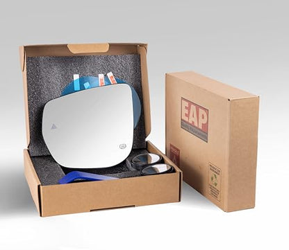 EAP Driver Side Mirror Glass Compatible With Jeep Grand Cherokee 2022-2026, Grand Cherokee L 2021-2026, Heated With Blind Spot Without Auto Dimming, 68522815AA 68522819AA 68522817AA - color: Driver - Heated + Blind Spot