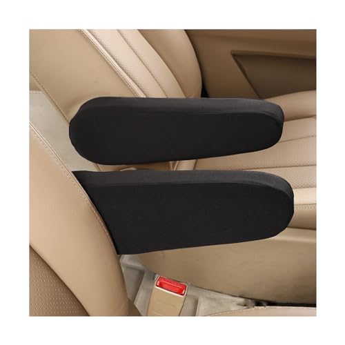 Kewucn 2 PCS Car Front Seat Armrest Covers, Elastic Fabric Auto Seat Armrest Protectors, Universal Seat Arm Rest Cover Replacement, Vehicle Interior Decor Accessories (Black) - color: Black