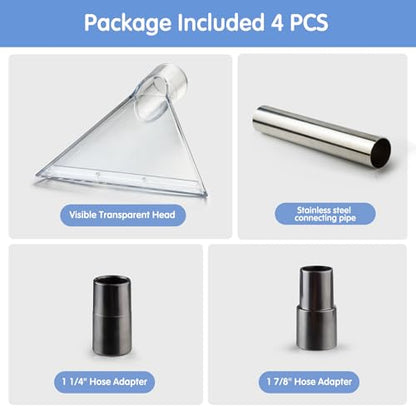 Universal Clear Vacuum Extraction Accessory Compatible with All Shop Vac Extractor with 1-7/8", 1-1/4" Adapters Wet Dry Vacuum Cleaner Attachments for Upholstery Carpet Cleaning Car Detailing - size: Large