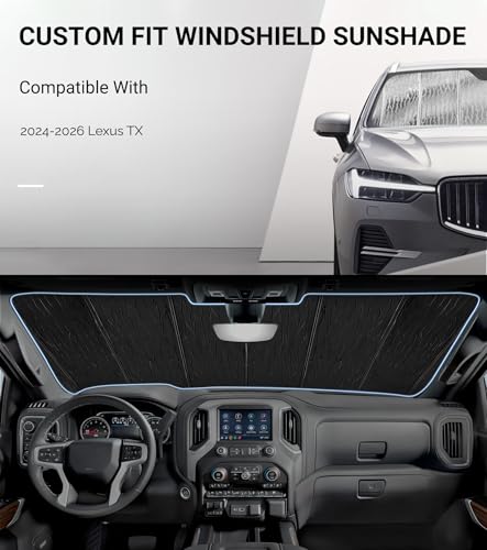 Pigenius Windshield Sunshade for Lexus TX350 TX500h TX550h+ 2024-2026 Front Window Sun Shade - AstraGuard - color: Silver, size: 2024-2026 TX