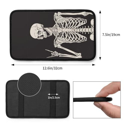 Rock Skull Auto Center Console Cover Universal Car Armrest Pad Waterproof Women Men Automotive Interior Accessories for Most Vehicle SUV - color: Rock Skull