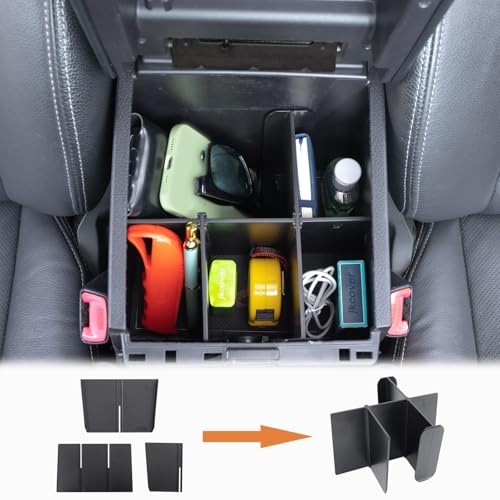 JKCOVER 3PCS Center Console Organzier Compatible with Toyota Tacoma 2016-2023 Accessories Tray Hidden Box Divider ABS Material Insert - color: 3PCS