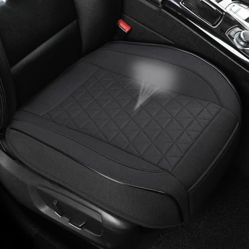 West Llama Linen Front Car Seat Cover Protector Anti-Slip Bottom Seat Cover Fits 95% of Vehicles,Wrapping Around The Bottom,Triangular Pattern(Black-1Pcs) - color: Triangular Pattern-Black, size: 1pc