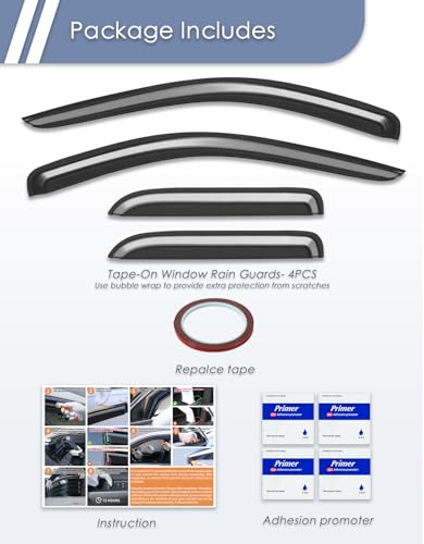 Extra-Thick Window Rain Guard for Dodge Ram 1500 2002-2008 Quad Cab&2500/3500 2003-2009 Extended Cab Rain Guards Side Window Visors Truck Vent Visor Window Deflectors Vent Shades - size: 2002-2008 Ram 1500 Quad Cab/2003-2009 2500&3500
