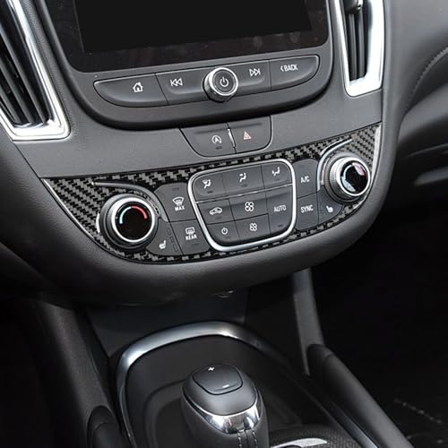 Black Carbon Fiber Compatible with Chevy/Chevrolet Malibu 2016 2017 2018 2019 2020 2021 2022 2023 2024 2025 Accessories Car Central Control A/C Air Switch Knob Cover Interior Trim Decal -D - color: Ac Control Buttons -D