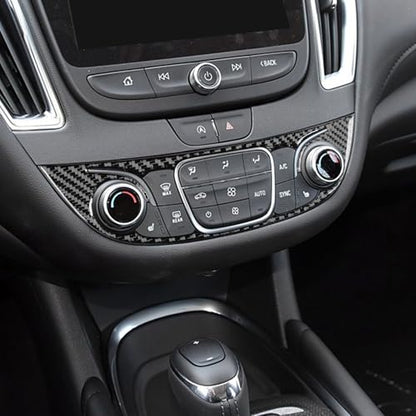 Black Carbon Fiber Compatible with Chevy/Chevrolet Malibu 2016 2017 2018 2019 2020 2021 2022 2023 2024 2025 Accessories Car Central Control A/C Air Switch Knob Cover Interior Trim Decal -D - color: Ac Control Buttons -D
