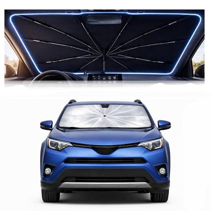 2026 Upgraded Car Windshield Sun Shade Umbrella - Custom-Fit for Toyota RAV4 2013-2018 Umbrella Sunshade,Easy Install,UV Protection & Heat Reflective,Keep Interior Cooler with Storage Bag - size: For Toyota RAV4 2013-2018