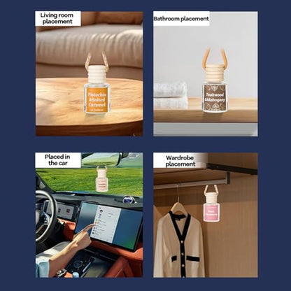 Car Air Freshener Diffuser, Hanging Car Scents Air Freshener, Car Fresheners Long Lasting, Essential Oil Diffuser, Fragrance Oil, 4pcs