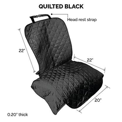 Furhaven Universal Water-Resistant Quilted Single Car Seat Protector - Black, One Size