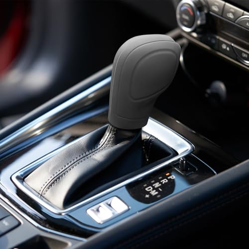 Car Gear Shift Knob Cover, Car Shifter Cover, Anti-Slip Auto Knob Gear Stick Protector, Silicone Automotive Interior Accessories Comfortable Stick Shift Cover Universal for Most Vehicles - color: Gray