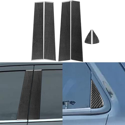 NVCNX Real Premium Carbon Fiber Accessories for Dodge Durango 2011-2020 2012 2013 2014 2015 2016 2017 2018 2019 Car Exterior B C Pillar Post Cover Exterior Trim Sticker Decal 6PCs - color: 2011-2020 Exterior B C Pillar Post Trim