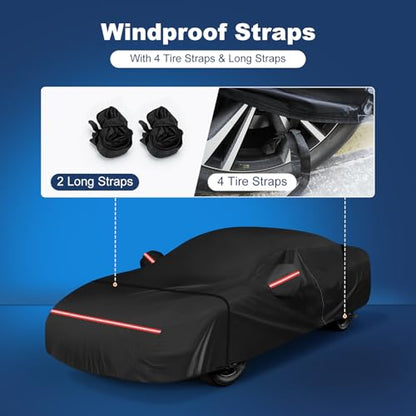 QUNSUNUS Camaro Car Cover Compatible with SS, RS, Z28, IROC 1967-2002, Waterproof Car Cover for Chevy Camaro with Cotton Lining, All Weather Cover with Straps and Zipper - color: for Chevy Camaro 1967-2002