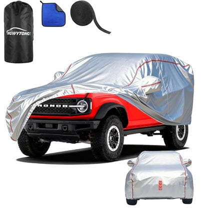 Car Cover Waterproof All Weather for Bronco 2020-2025,All-Around Fastening and 4 Upgrades, 60s Quick-Install for Car Cover - size: 3（for Bronco）
