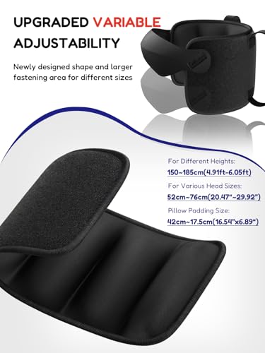 Travel Pillow for Airplane, Travel Pillow with Seat Strap and 3D Eye Mask to Firm Head, 360°Support Headrest No Bobblehead, Travel Essentials for Long Flight,Car Road Trip,Mottled Red - color: Mottled Red