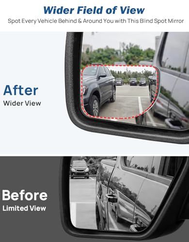 JOYTUTUS Blind Spot Mirror 2 Pack HD Frameless Convex Glass for Wide Angle View and Safer Lane Changing Compatible with Cars SUVs Trucks RVs Easy Stick On & Long Lasting Durability