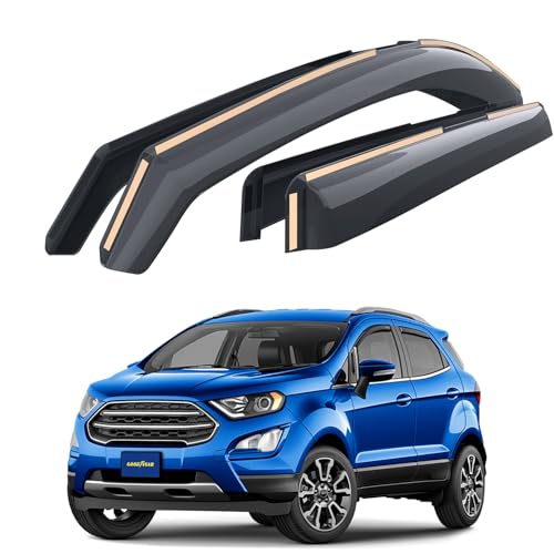 Goodyear Shatterproof in-Channel Window Deflectors for Ford EcoSport 2018-2022, Rain Guards, Window Visors for Cars, Vent Deflector, Car Accessories, 4 pcs - GY007890 - color: For EcoSport 18-22