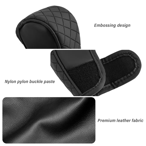 Stacool Leather Gear Shift Cover Diamond Embroidery Design,Durable Shift Knob Cover for Shift Lever Protection,Universal Car Gear Shift Cover Car Accessory Suitable for Cars,Trucks,SUVs (Dark Gray) - color: Dark Gray