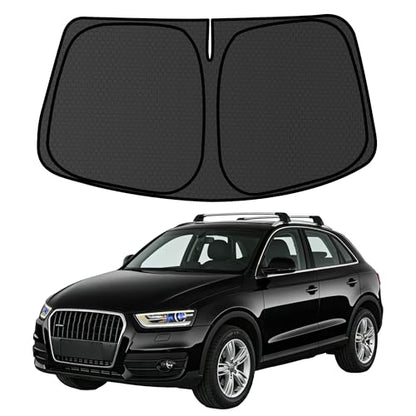 Q3 Customized Windshield Sun Shade for 2013-2018 Q3 Front Window Sunshade Visor Protector Foldable Blocks UV Rays Keep Car Cooler Accessories - size: For Q3 2013-2018